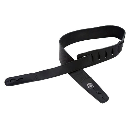 Lock-It Straps Plush Leather Guitar Strap Black