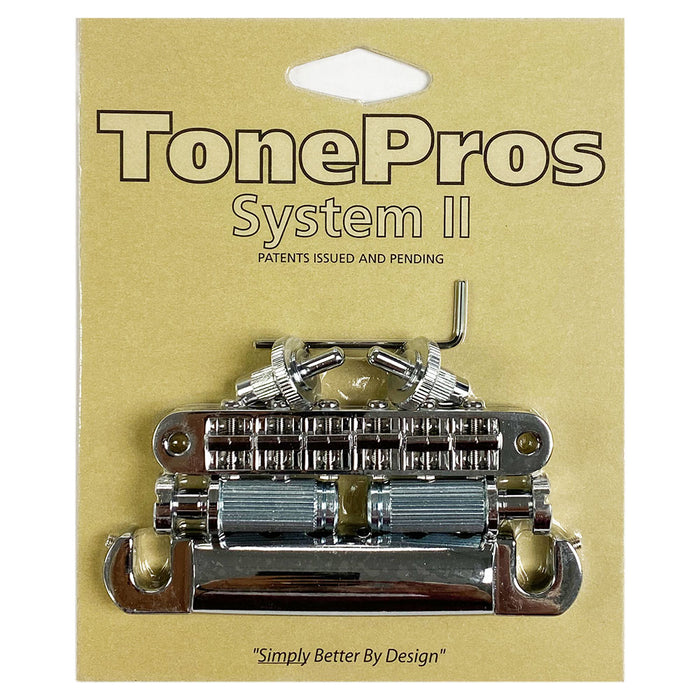 TonePros Standard Pre-Notched Bridge & Tailpiece Set Chome LPM04-C
