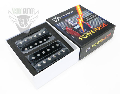 David Allen Pickups Powerage Humbucker "Angus" Pickup Set - Black Bobbins