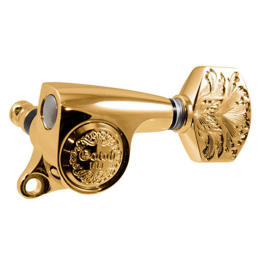 Gotoh 18:1 Luxury 6-in-line Engraved Tuning Keys Gold TK-7981-002