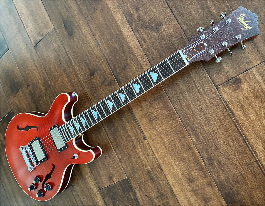 Mikagi Bodra STD Handmade Electric Guitar Ultrathin Nitro Red Finish