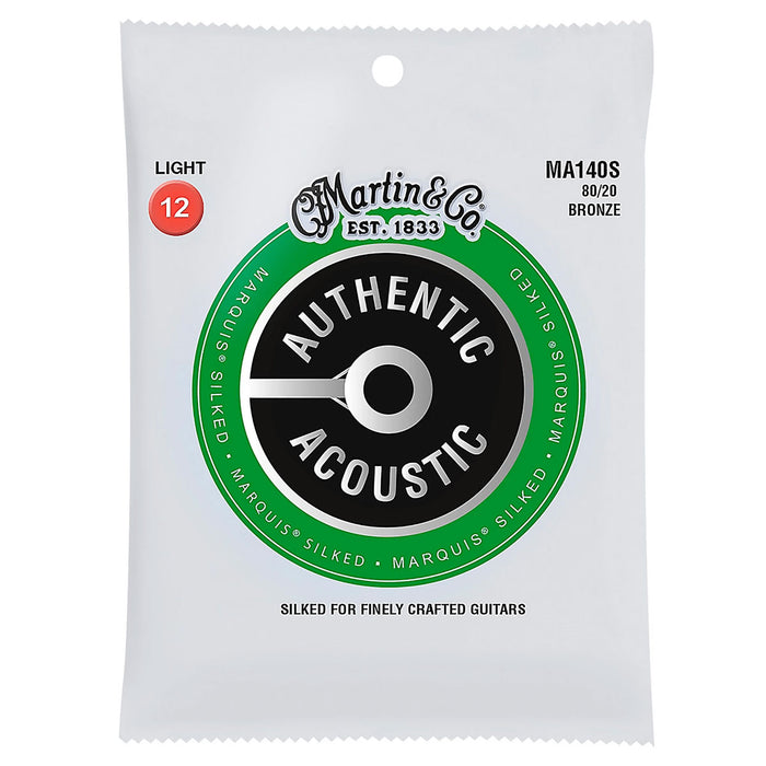 Martin Acoustic Marquis Silked Guitar Strings 80/20 Bronze 12-54 Light MA140S