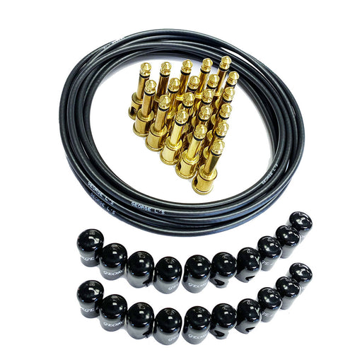 George L's Pedalboard Effects Mega Cable Kit 20 Unplated Plugs Jackets