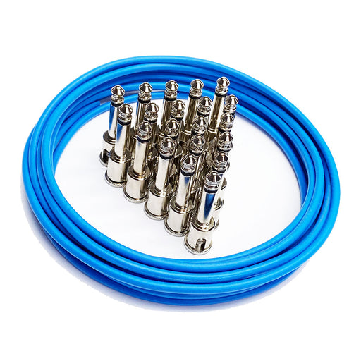 George L's Blue Mega-Pack Pedalboard Effects Cable Kit 15' Cable 20 Plated Plugs