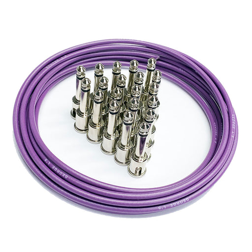 George L's Purple Mega-Pack Pedalboard Effects Cable Kit 15' Cable 20 Plated Plugs
