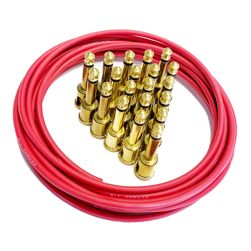 George L's Red Mega-Pack Pedalboard Effects Cable Kit 15' - 20 Unplated Plugs