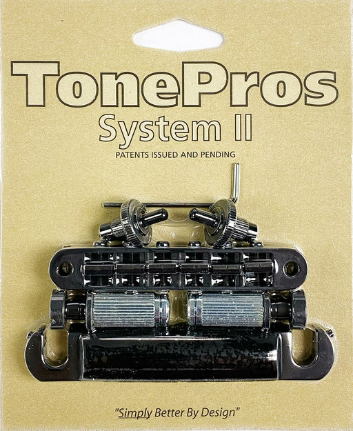 TonePros Nashville Pre-Notched Bridge & Tailpiece Set LPM04-B Black