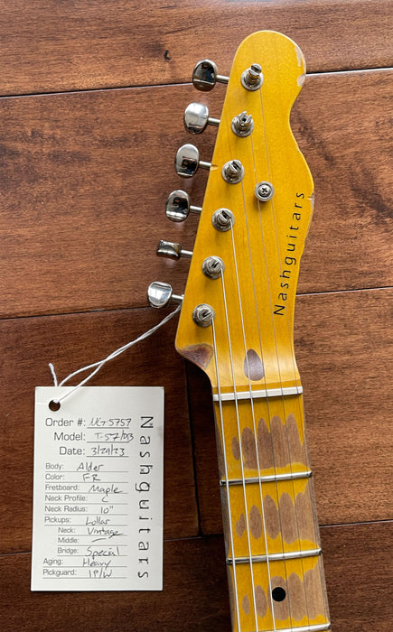 Nash Guitars Model T-57 DB Aged Fiesta Red Nitro Maple Neck NG5757