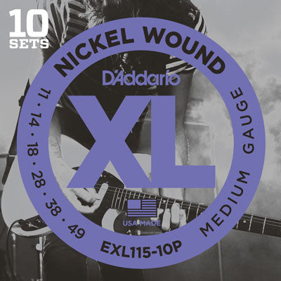 D'Addario EXL115-10P Guitar Strings XL 11-49 10-Pack