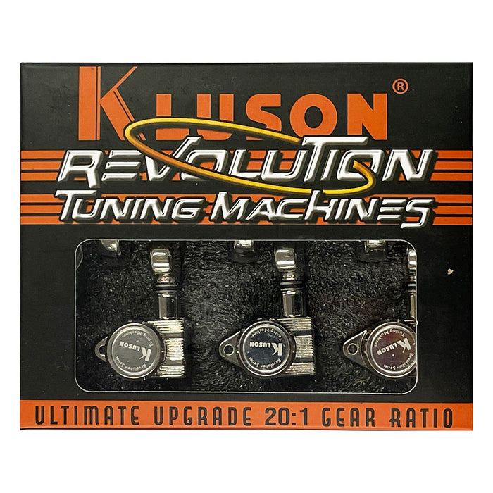 Kluson 3+3 Revolution Series E-Mount Tuners Nickel KRE-3-N