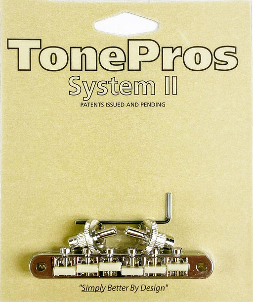 TonePros ABR1 NASHVILLE Tune-O-Matic Bridge NVR2G-C CHROME Nylon 66 Saddles