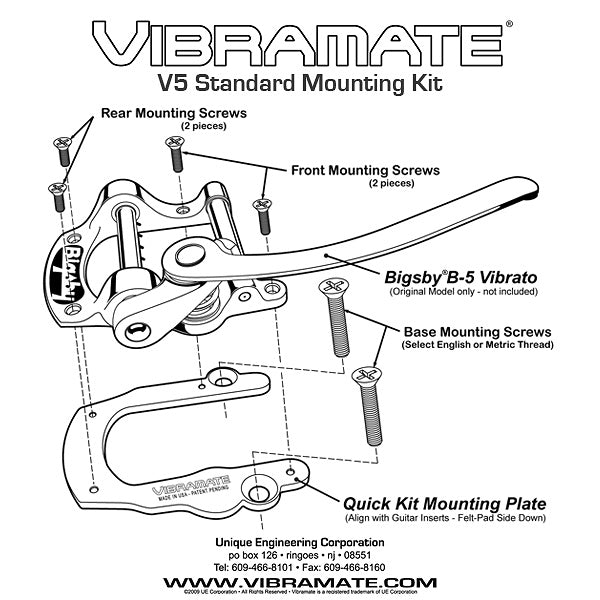 Vibramate V5 Model Quick Mount Kit Gold