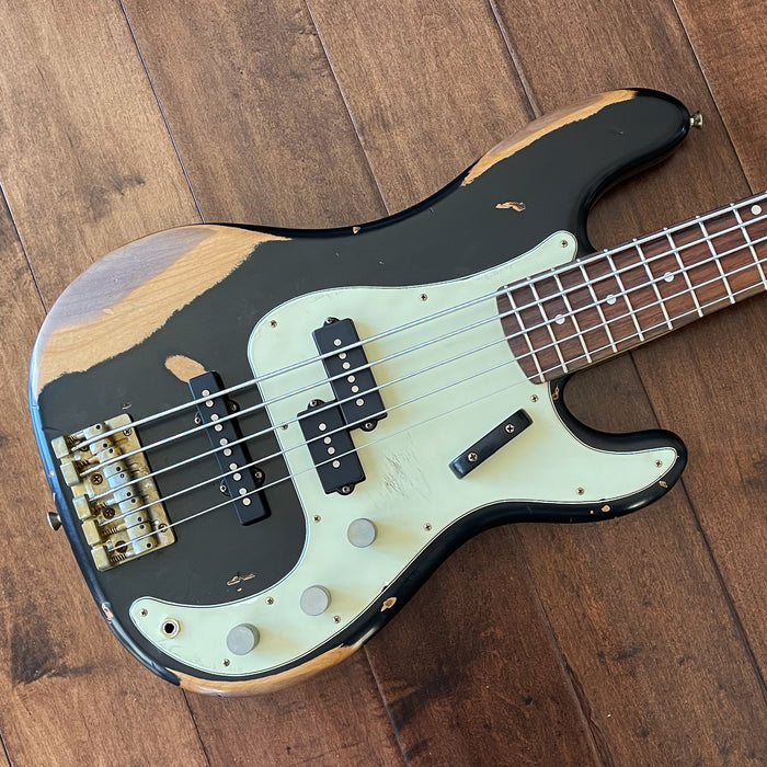 Nash Guitars 5-String Model PBJ-5 Aged Black Lacquer Lollar Pickups VSN114