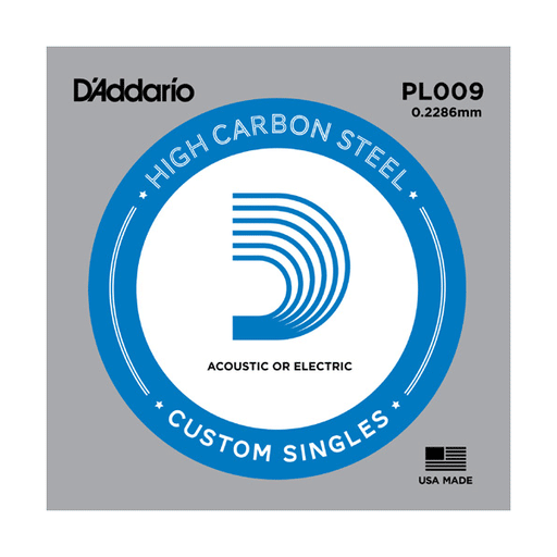 D'Addario Plain Steel Singles 10-Pack of .009 Gauge Single Strings