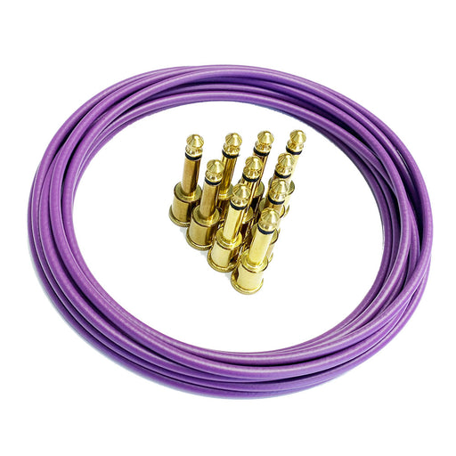 George L's Pedalboard Effects Cable Kit Purple Cable .155 R/A Unplated Plugs