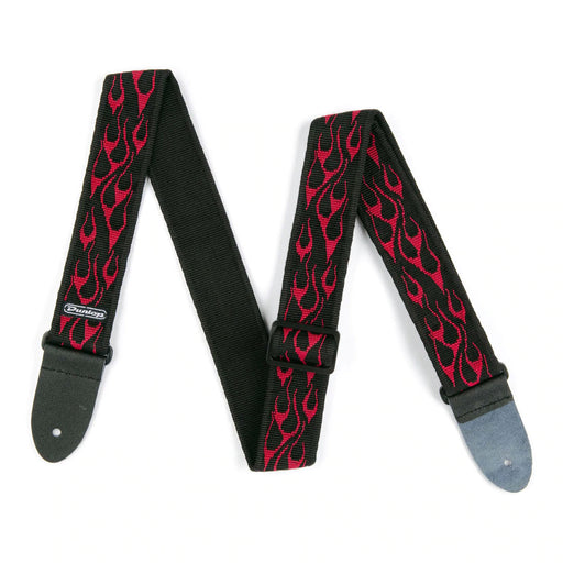 Dunlop Red Flambe' Guitar Strap 2" Wide Adjustable 38" to 65" D38-11RD
