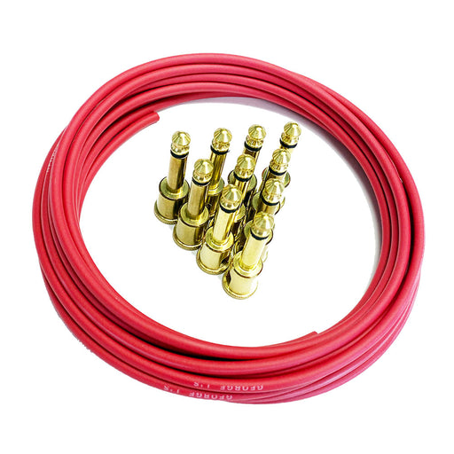 George L's Pedalboard Effects Cable Kit - Red Cable .155 Unplated Plugs