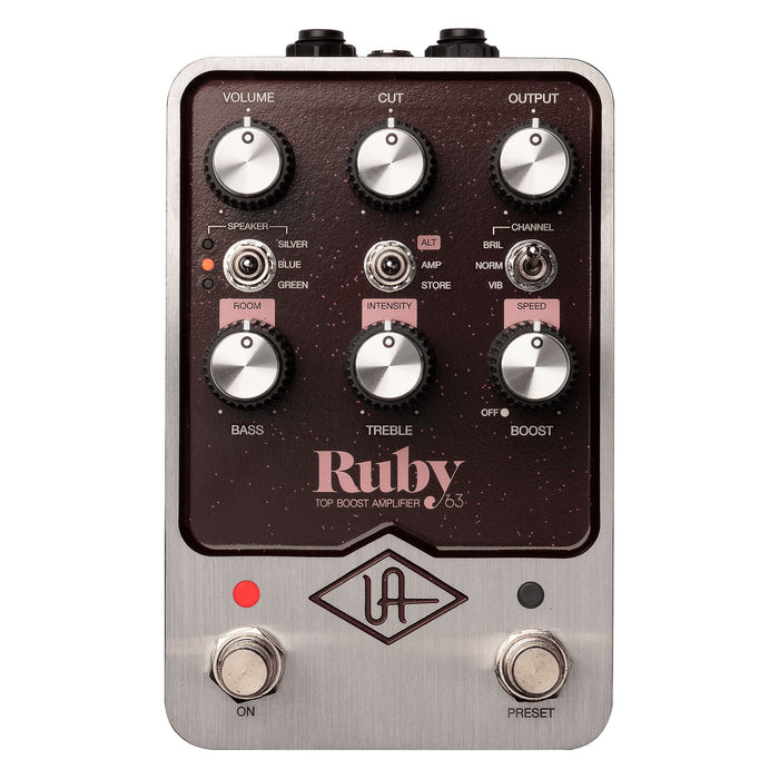 ギター Universal Audio UAFX Ruby/63 Amplifier Universal Audio UAFX Ruby '63 Top Boost Amplifier Pedal — Vision
