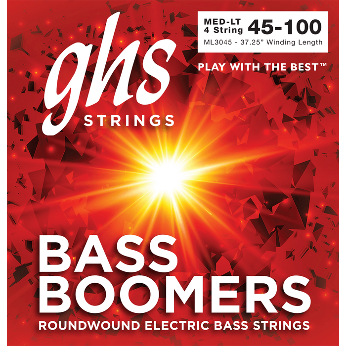 GHS Boomers 4-String Roundwound Bass Strings ML3045 Medium Light 45-100