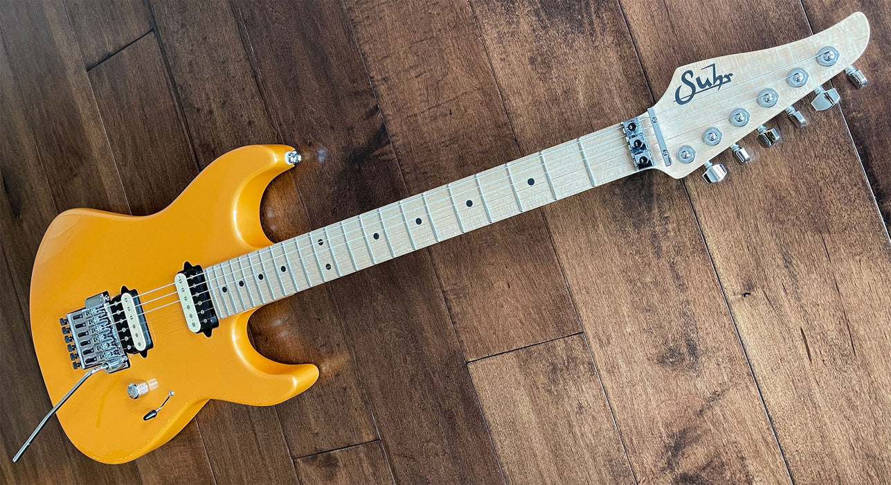 Suhr Custom Standard HH Electric Guitar Tangerine Freeze Maple Neck JS1L3J