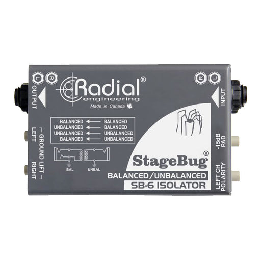 Radial StageBug® SB-6 Passive Stereo Line Isolator