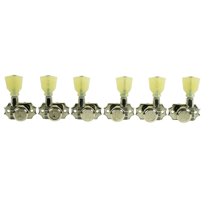 Kluson 3+3 Locking Revolution Series G-Mount Tuning Machines Nickel KRGL-3-NP