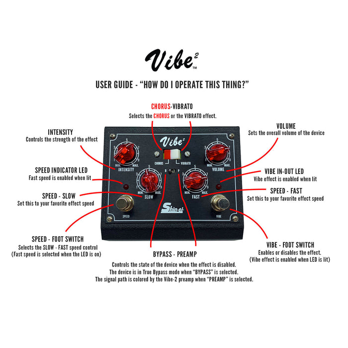 Shin-Ei Vibe 2 Vibrato Pedal Black