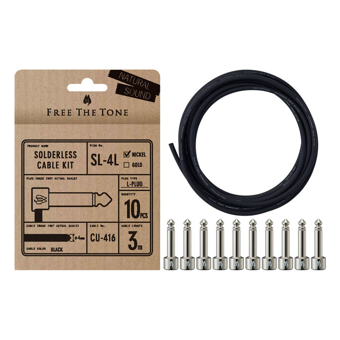 Free The Tone Solderless Cable Kit Nickel SL-4L-NI-10K