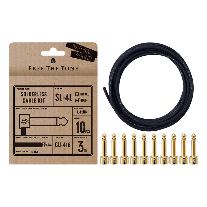 Free The Tone Solderless Cable Kit Gold SL-4L-GD-10K