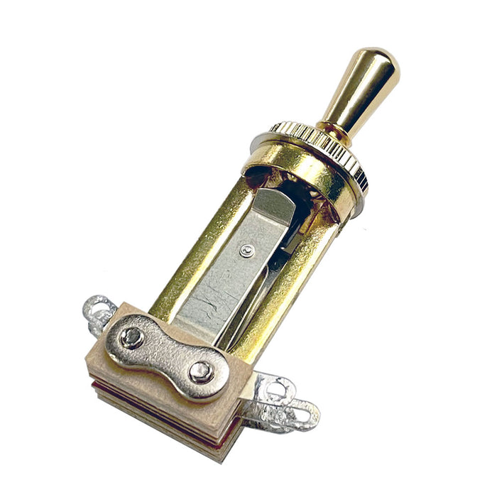 Switchcraft US-Spec Straight Type 3-Way All Gold Toggle Switch Gold Tip