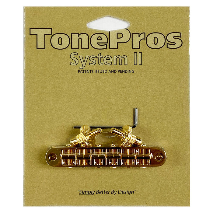 TonePros T3BP-G Gold Pre-Notched Nashville (5mm Metric) Tune-O-Matic Bridge