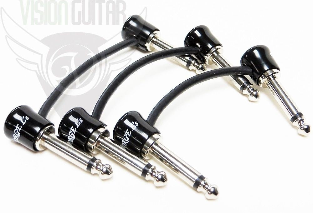 George L's PRE-MADE 6" Inch Pedal Effects PATCH CABLE - Black (SET OF 3)