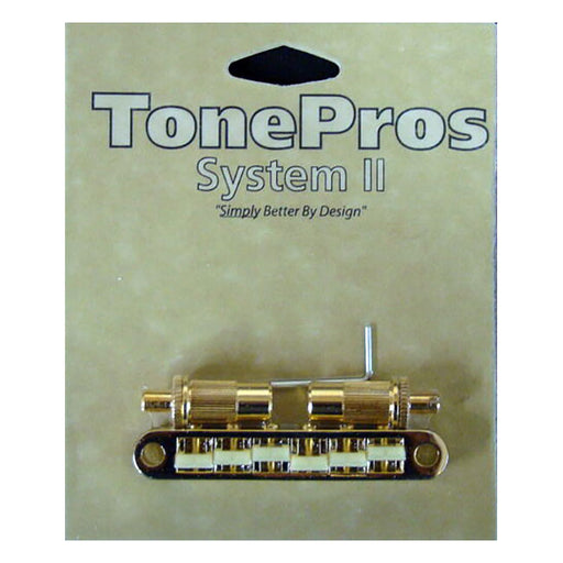 TonePros Metric Tuneomatic Large Posts Notched Nylon Saddles Gold TPFG-G