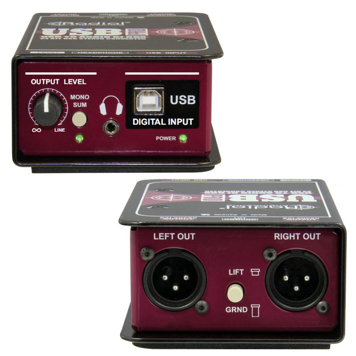 Radial Engineering USB-Pro Stereo USB DI Laptop Direct Box