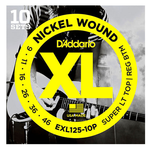 D'Addario EXL125-10P Nickel Wound Guitar Strings XL 9-46 (10-Pack)