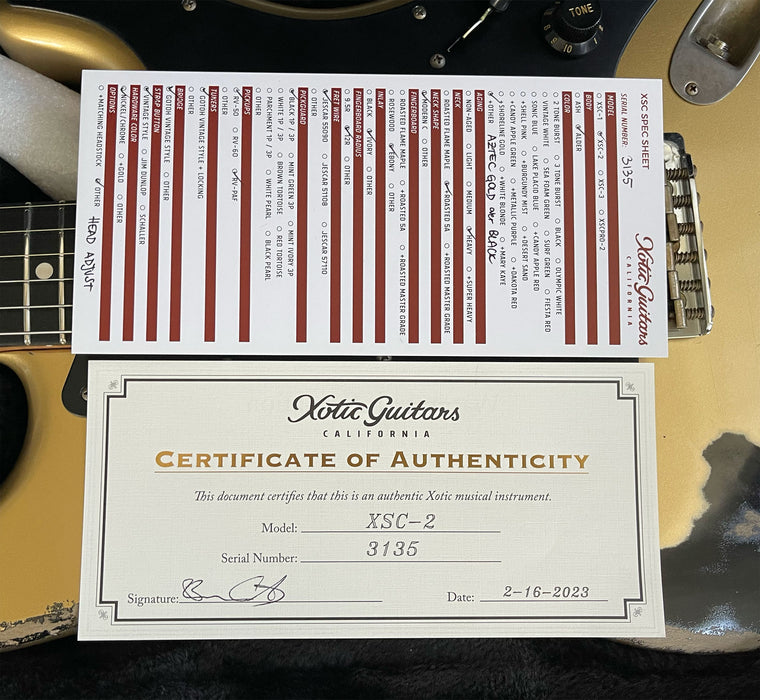 Xotic California Classic XSC-2 Electric Guitar Aztec Gold 3135