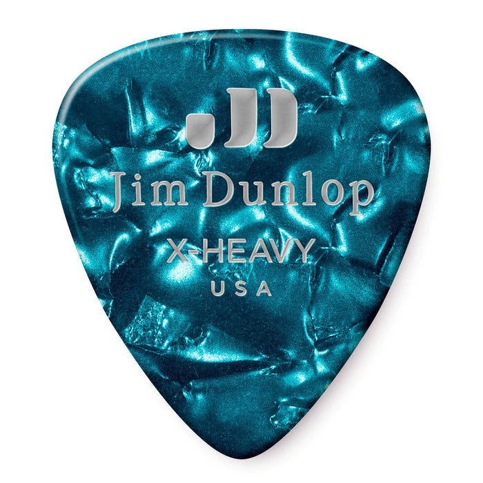 72-Pack! Dunlop Celluloid Turqouise Pearloid Pick Extra Heavy 483R11XH