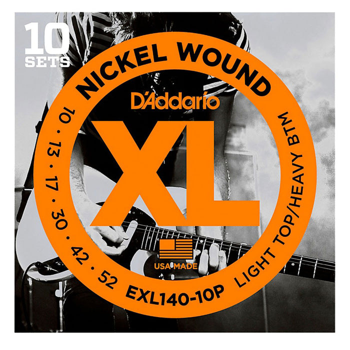 D'Addario EXL140-10P Nickel Wound Guitar Strings 10-52 (10-Pack)