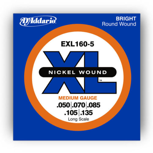 D'Addario Bass Strings EXL160-5 Long Scale .50 - .135